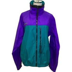 Columbia Sportswear Men's Colorblock Windbreaker Jacket Purple Green - Medium